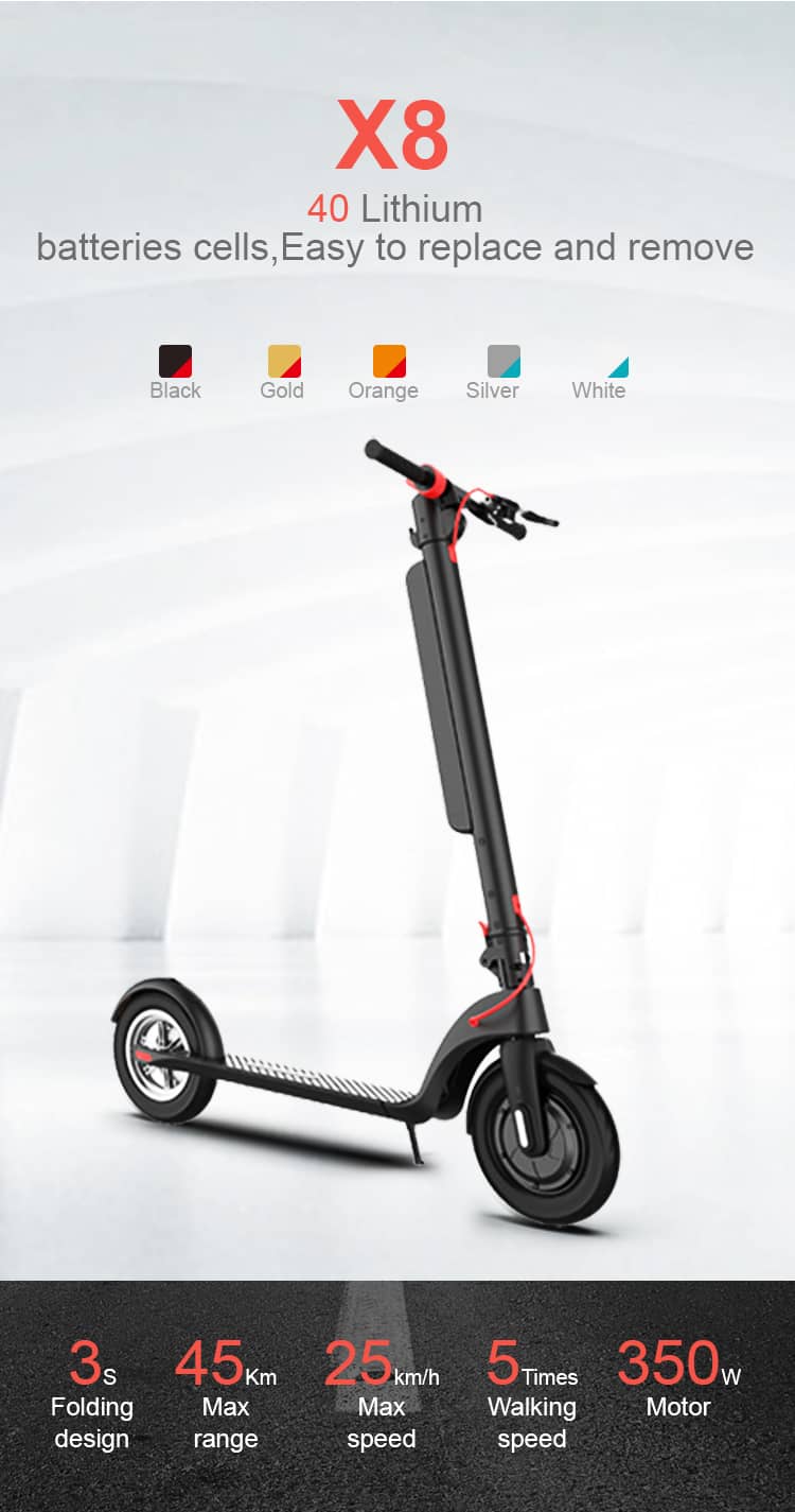 HI-FLYING ELECTRIC SCOOTER X8 LONG RANGE HIGH CAPACITY FAST LIGHTWEIGHT 2020 